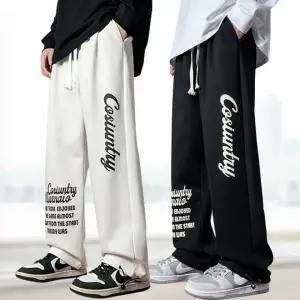 레터링 스트링 조거팬츠 밴딩 츄리닝 트레이닝바지