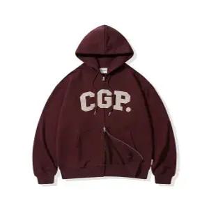 코드그라피 codegraphy CGP 아치 로고 후드 집업버건디