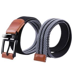 LAURA FAIRY 남성용 신축성 있는 양면 골프, 위한 드레스를 선물, 브레이드 그레이 이상적인 벨트 가능한 블랙/블랙 조절 캐주얼, 스트레치 1개, 벨트,