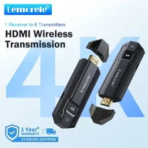 HDMI무선송수신기 Lemorele 4K 무선 HDMI 송신기 수신기 키트 -모니터 프로젝터 HDTV PC 카메라 노트북 Xbo