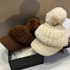 털 니트 모자 겨울 캠핑 귀도리 방울 니트 모자 따뜻한 방한 골프 등산 낚시 여성