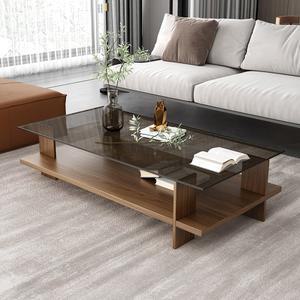 북유럽 거실테이블 유리 쇼파테이블 호두나무색 인테리어 코펜하겐 모던 커피