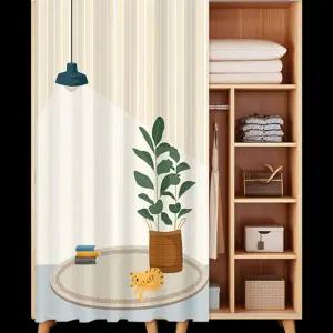 다용도실 커튼 레일 책꽂이 선반 가림 세탁기 스타일 가림막 문커텐 80x180cm