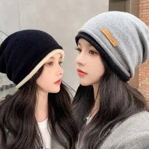 루즈핏 여성 니트 비니 데일리 여자 니트 비니 모자 겨울