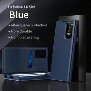 삼성 갤럭시 Z 폴드 3 4 5 6 A55 A56 S25EDGE S23FE S24FE용 스마트 뷰 윈도우 플립 가죽 케이스 커버