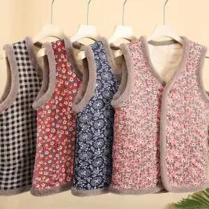 할머니조끼 꽃무늬 누빔 촌캉스 김장조끼 M12955