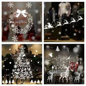 크리스마스 윈도우스티커 시트지 루돌프 산타 눈꽃