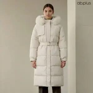 Ab.f.z [ab.plus/신상] 벨티드 퍼 후드 롱 패딩 점퍼 (LSA1MU46A) 337141