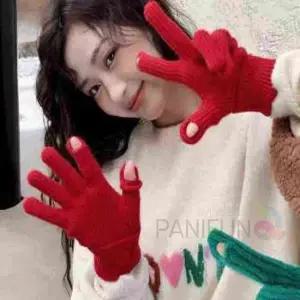 니트 핑거홀 장갑 터치폰장갑 터치털장갑 폰터치장갑 학생방한장갑 여학생장갑