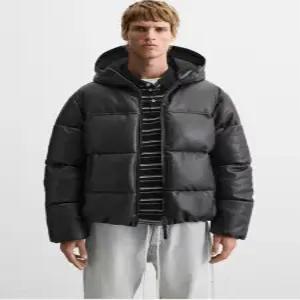 ZARA 자라 에코 레더 오버핏 후드 브레드 패딩 점퍼 8281403