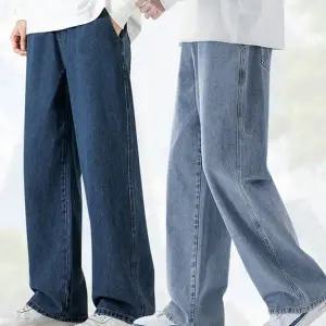 와이드 남성 데님 팬츠 일자핏 남성 청바지 데일리 연청 흑청