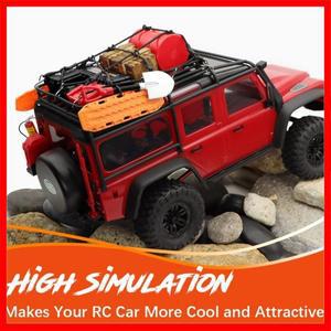 글로백트 RC 크롤러 자동차 부품 지붕 장식 러기지 네트 복구 보드 공구함 나무 상자 삽 1/18 TRX4M 1/24 A