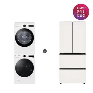LG 트롬 세탁기건조기 세트 + LG 디오스 오브제컬렉션 김치톡톡 (FX23WA-20WQ + Z408MEEF23)