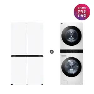 LG 디오스 오브제컬렉션 매직스페이스 냉장고 + LG 트롬 워시타워 (T875MHH111 + W21WAM)