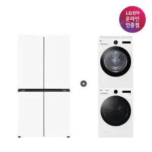 LG 디오스 오브제컬렉션 매직스페이스 냉장고 + LG 트롬 세탁기건조기 세트 (T875MHH111 + FX23WA-20WQ)