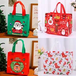 크리스마스 부직포 가방 쇼핑백 손잡이 봉투 백 타포린 튼튼한 고급 리유저블백 대형 소형