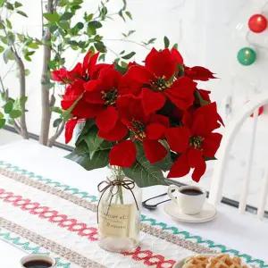 포인세티아 조화 인테리어 센터피스 테이블 크리스마스 조화 홈데코 연말 화분 용품 겨울 파티