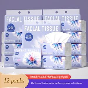 10/12팩 대형 페이셜 티슈 5겹 두꺼운 종이 롤 천연 목재 펄프 부드럽고 에 순한 풀아웃 페이셜 티슈