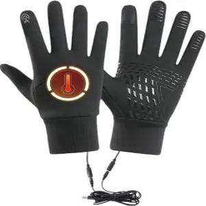 충전식 온열 장갑 손난로 터치스크린 겨울 방수 단열 디자인 남성 여성 노인용 운전 하이킹 캠핑 블랙