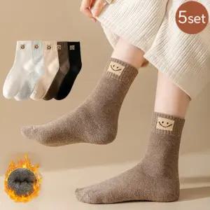 [5켤레세트] 젠디 베이직 따뜻한 겨울 양말세트
