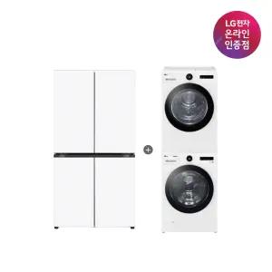 LG 디오스 오브제컬렉션 매직스페이스 냉장고 + LG 트롬 세탁기건조기 세트 (T875MHH111 + FX23WA-20WQ)