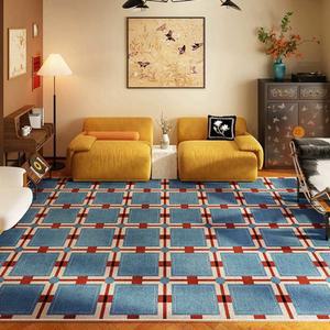 디자인 러그 체크 빈티지 유럽아파트인테리어 캠핑러그 Party 주황색 드레스룸