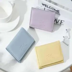 파스텔컬러 귀여운 곰돌이 포인트 러블리 미니 반지갑