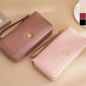 2단 패턴 심플 트렌드 지퍼 지갑 데일리 데일리 부드