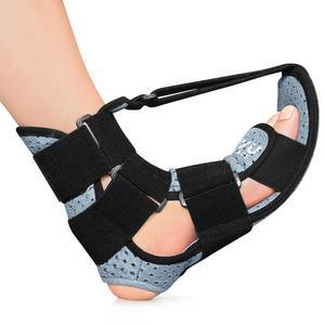 업그레이드된 야간 부목 및 수면 보조기, , 여성 및 남성용 나이트 슬링, 아킬레스건염 발 드롭용 조절 가능한 발 보조기(그레이, 라지)