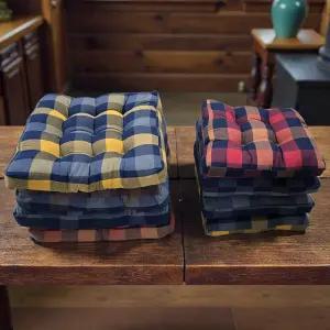 쓰리몰 두꺼운 체크 순면 방석 55x55 거실 바닥 쿠션 좌식 대형 방석