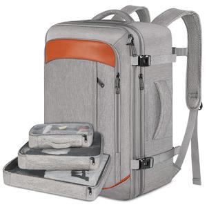 밴크로팍 엑스트라 라지 트래블 백팩 40L 여성용 남성 그레이 항공사 승인 포장 큐브 3개 방수 확장 가능 오버나이트 러기지 데이팩 비즈니스 위켄더