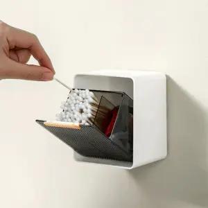 무타공 슬라이딩 면봉 정리함 욕실 벽부착 무타공수납 슬라이딩정리함