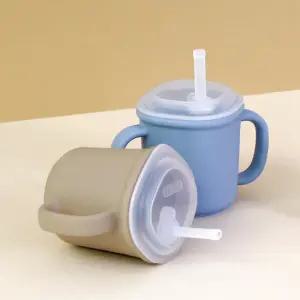 에디슨 스스로 실리콘 양손 빨대컵 3개