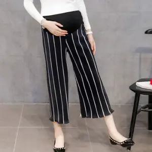 임산부 세로줄통바지 스트라이프팬츠 8부 임부복 7562