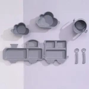 리틀보노 얌얌트레인 식기풀세트 BPA fee 국내생산 밥 잘안먹는 아이 식판