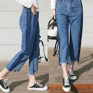 임산부 컷팅 데님팬츠 빅사이즈 외출임부복 청바지237