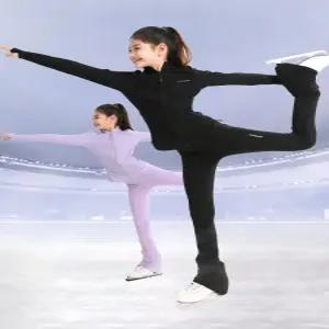여아 피겨 스케이팅 훈련복 세트 고탄성 외투 스포츠 바지 부드러운 운동 의류
