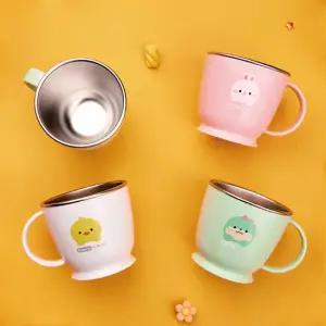 에디슨 프렌즈 논슬립 스텐 한손컵(공룡/흰토끼/오리) 3개