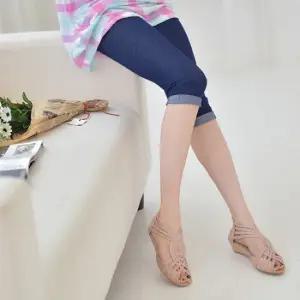 마미누리 임산부 7부데님롤업 레깅스 빅사이즈 임부복