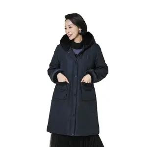 브리안 에코퍼 니트배색 퀼팅코트