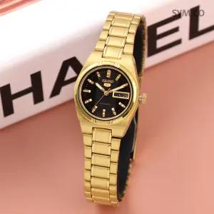 세이코5 SYM602K1 데이데이트 골드 라운드 오토매틱 여자 메탈 시계 c