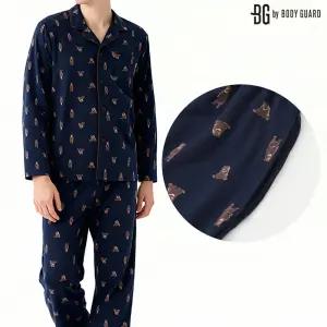 BG 보디가드 남자피치기모잠옷 겨울 홈웨어 주머니 있는 파자마세트
