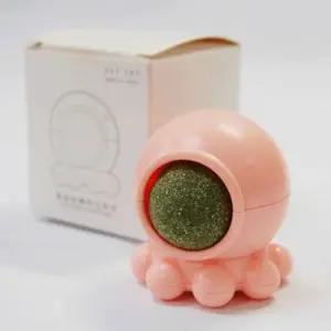 회전 문어 회전 캣닢볼 핑크 고양이 흉미유발 장난감