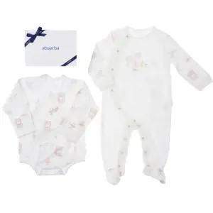 [갤러리아] (압소바말띠출산신생아배내옷)로빈뱀부배냇슈트+우주복세트(A2C-1AB)