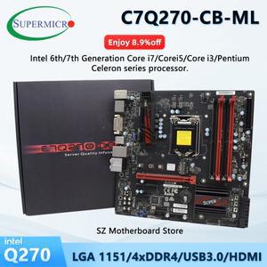 C7Q270-CB-ML Supermicro 새로운 마더보드 LGA 1151 i7-7700K E3-1240 v5/v6 CPU DDR4 HDMI 마이크로 ATX