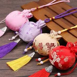 고품질 명절 한복 오방색 색동 복 주머니 파우치 전통 선물 (WFFWO64)