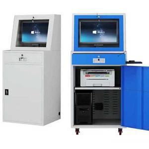 산업용 컴퓨터 보관대 PC 공압 모니터 블루 바퀴없음 A형 철제 캐비닛