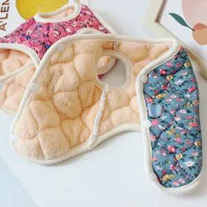 강아지 누빔 김장 할매 조끼 꽃무늬 융털 애견 강아지옷