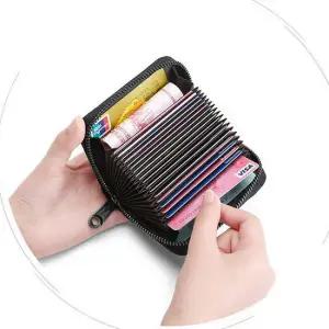 가죽 아코디언 카드지갑 여자 남자 여성 명함지갑