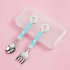 고품질 유아용 세트블루 도넛 수저포크 어린이숟가락 (WFFWPEF)